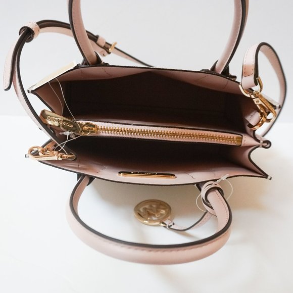 Michael Kors Mercer Medium Satchel Messenger Bag MK Vanilla Pink - Picture 9 of 14